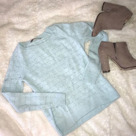 LOFT Sweaters - Ann Taylor | Wool blend baby blue sweater